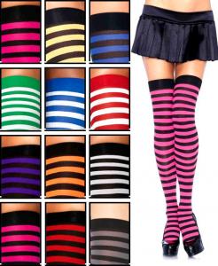 Leg Avenue  LA-6005, Striped Nylon Colored Stockings