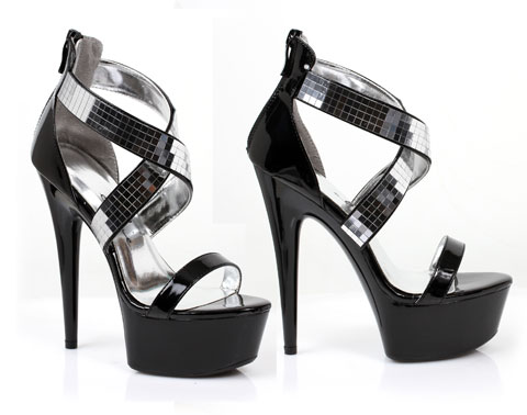 609-Roni Ellie Shoes, 6 Inch Metallic Stiletto High Heels Sandal