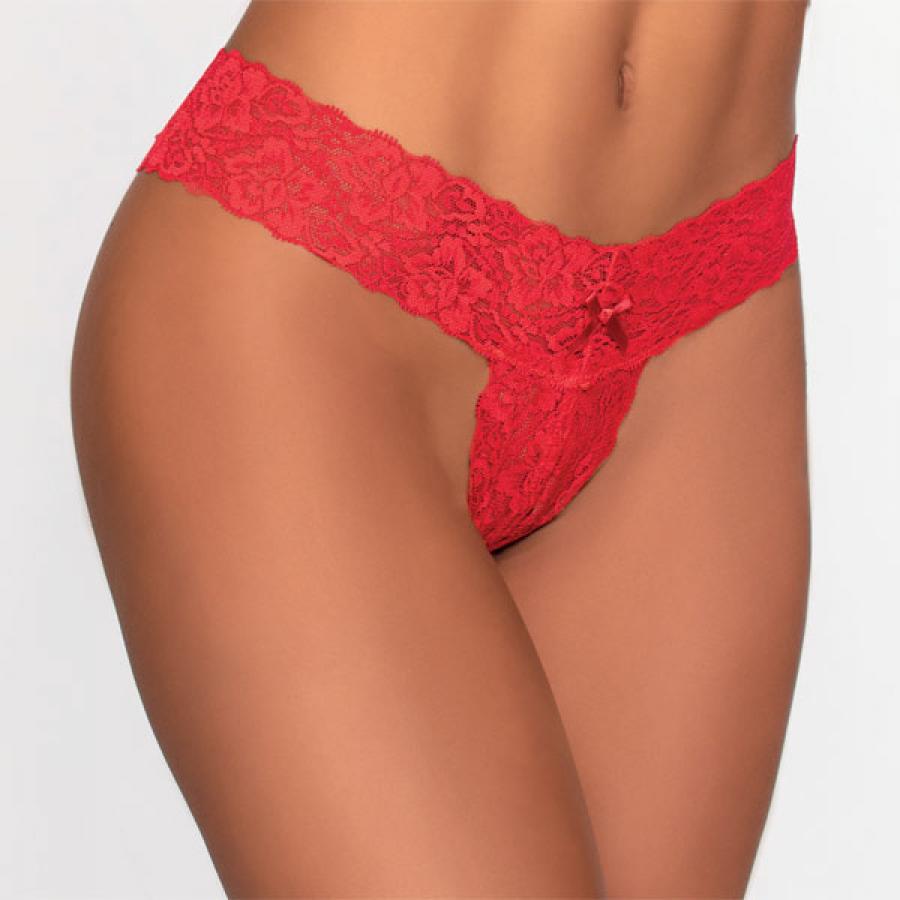 1472 Dreamgirl lace open crotch thong