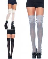 6906 Leg Avenue, Acrylic pointelle over the knee scrunch sock.