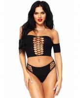 81572 Leg Avenue Opaque top net thong back