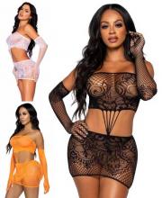 86133 Leg Avenue Strappy lace dress gloves