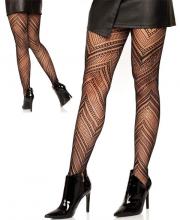 9289 Leg Avenue Black Chevron net tights